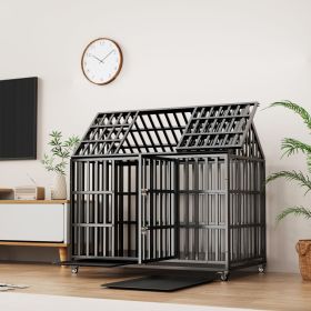 52" Heavy Duty Dog Crate Large Dog cage Strong Metal Dog Kennels and Crates for Large Dogs with 4 Lockable Wheels 52" Heavy Duty Dog Crate Large Dog cage Strong Metal Dog Kennels and Crates for Large Dogs with 4 Lockable Wheels